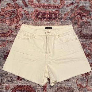 Sincerely Jules high waist cream denim shorts